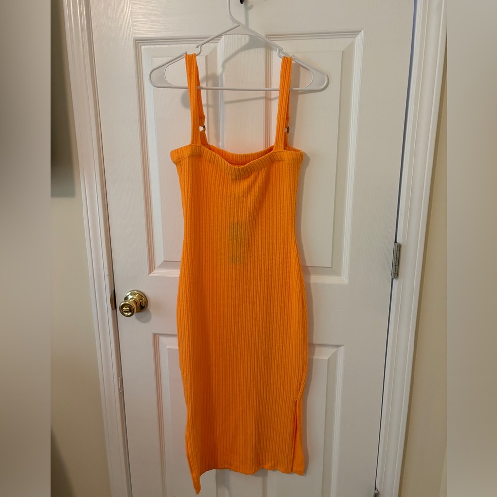 NWT Fashion Nova Orange Dress Size Small - Picture 3 of 6
